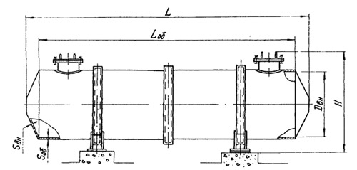 Баки и резервуары ТЭС И АЭС цилиндрические горизонтальные